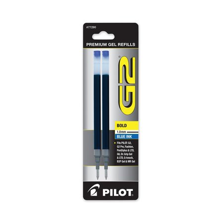 PILOT Refill for Pilot G2 Gel Ink Pens, Bold Conical Tip, Blue Ink, 2PK 77290